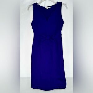 Boden Bluish Purple Maya Dress Ponte Roma Bow Fitted Side Zipper Classic‎ Sz 4